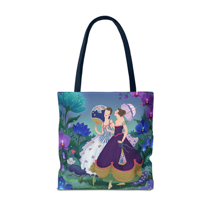 🌸☂️ The Ladies Of The Garden Promenade Tote Bag – Art Deco Floral Elegance