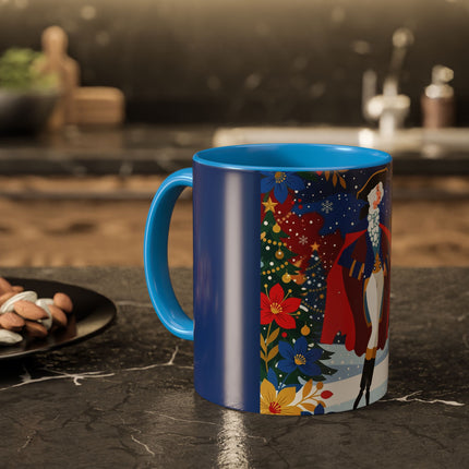 🎭❄️ The Christmas Masquerade Lady Colorful Mug – Art Deco Holiday Fantasy