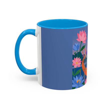 The Lady Of The Lotus Voyage Colorful Mugs – Art Deco Botanical Elegance