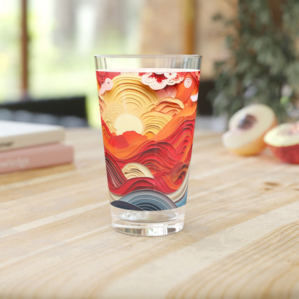 Vibrant Sunrise Sky Glass, 16oz