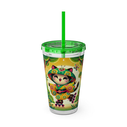 Firefly Dance on Wheels Sunsplash Tumbler with Straw, 16oz
