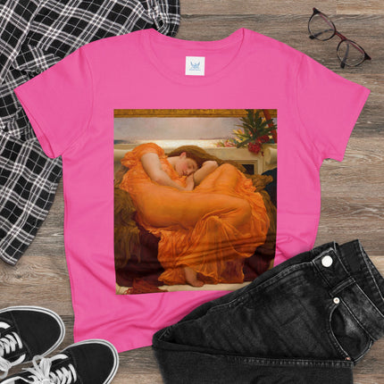 Flaming June by Frederic Leighton Women's Midweight Cotton Tee