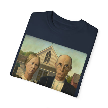 American Gothic by Grant Wood Unisex Garment-Dyed T-shirt