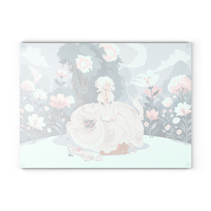 🌸📖 The Lady Of The Secret Garden Glass Cutting Board – Art Deco Floral Elegance