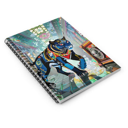 Cyber Panther's Hunt Spiral Notebook - Ruled Line