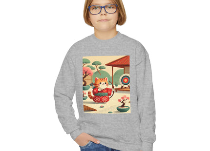 Archer Kitten in the Zen Garden Youth Crewneck Sweatshirt