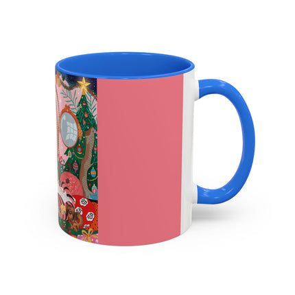 🎀🎄 Christmas Morning In The Rose Parlor Colorful Mug – Art Deco Holiday Fantasy