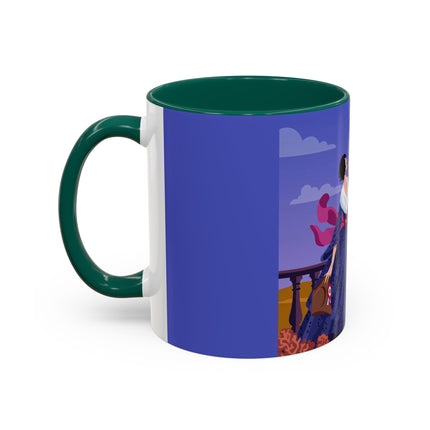 The Dawn Serenade Colorful Mug (11oz, 15oz) – Rooster Beauty, Morning Charm & Art Deco Elegance
