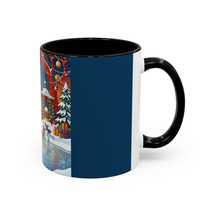 ⛸️🎄 The Christmas Skating Pavilion Colorful Mug – Art Deco Holiday Fantasy