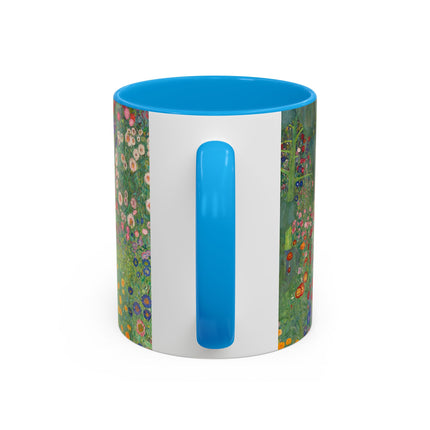 Farm Garden with Sunflowers by Gustav Klimt Colorful Mugs (11oz, 15oz)