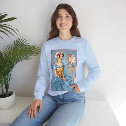 The Enchanting Painter: A Fairy's Artistic Touch Heavy Blend™ Crewneck Sweatshirt