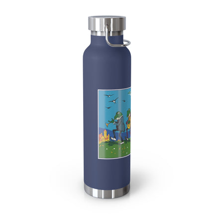 Frog and Beetle Band Copper Vacuum Insulated Bottle, 22 oz