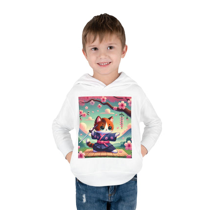 Samurai Kitten Toddler Pullover Fleece Hoodie