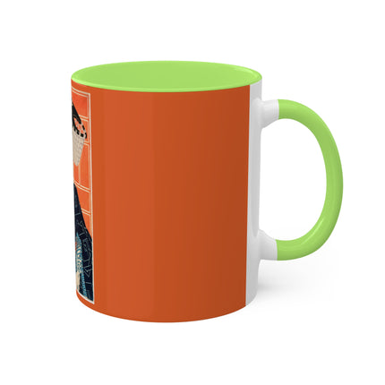 The Actor Kawarasaki Gonjūrō for a Fire Troupe by Tsukioka Yoshitoshi Colorful Mugs, 11oz