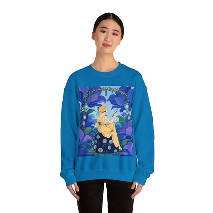 🪞🌺 The Enchanted Garden Mirror Crewneck Sweatshirt – Art Deco Fashion Whimsy