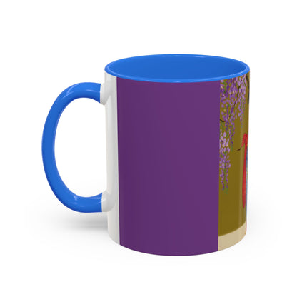 Wisteria Elegance Colorful Mug (11oz, 15oz) – Floral Beauty, Kimono Art & Timeless Grace