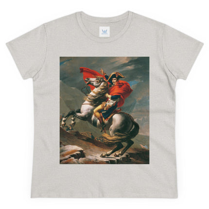 Napoleon Crossing the Alps by Jacques-Louis David Women's Midweight Cotton Tee