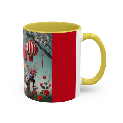 Reading in a Painted Garden Colorful Mugs (11oz, 15oz)