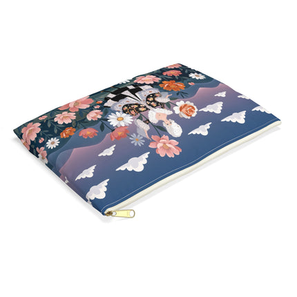 🌸🎀 The Grand Floral Promenade Accessory Pouch – Art Deco Fashion Fantasy