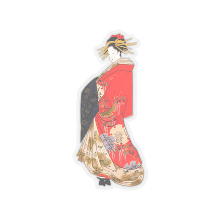 Japanese Woman by Hosoda Eishi Kiss-Cut Stickers (4 Sizes)