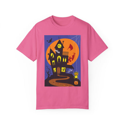 Halloween Night at the Haunted House Unisex Garment-Dyed T-shirt
