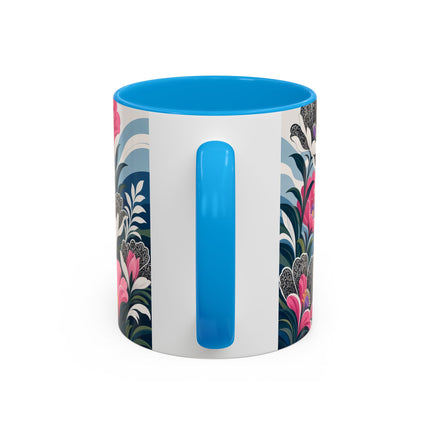 🌸🎀 The Pink Lace Garden Promenade Colorful Mug – Art Deco Fashion Elegance