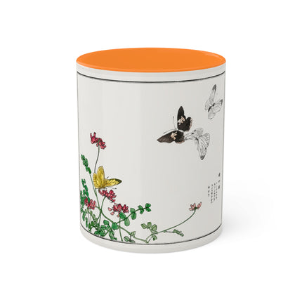 Butterflies and flower illustration by Morimoto Toko Colorful Mugs, 11oz