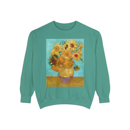Vase with Twelve Sunflowers by Vincent Van Gogh Unisex Garment-Dyed Sweatshirt