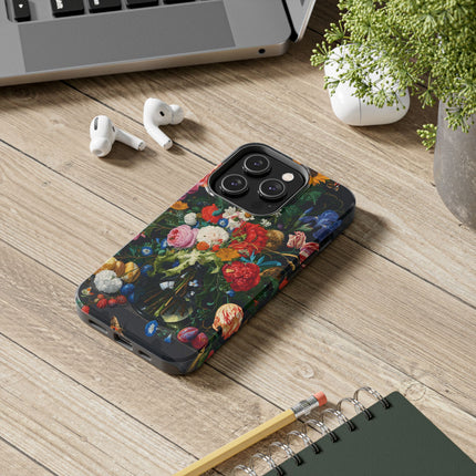 🌺🌙 The Midnight Garden Abundance Phone Case – Art Deco Floral Still Life