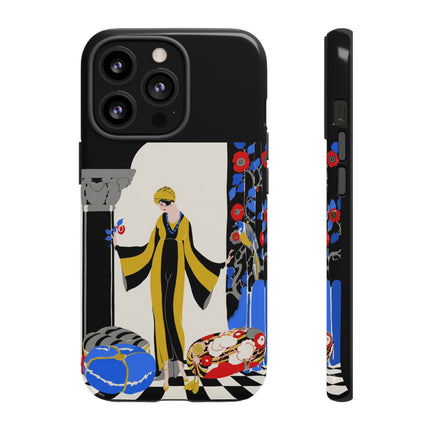 Art Deco Flapper in Yellow Robe Phone Case – Elegant Glamour & Exotic Charm