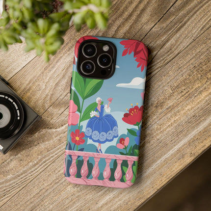 🌺🪭 The Lady Of The Grand Flower Terrace Phone Case – Art Deco Garden Elegance