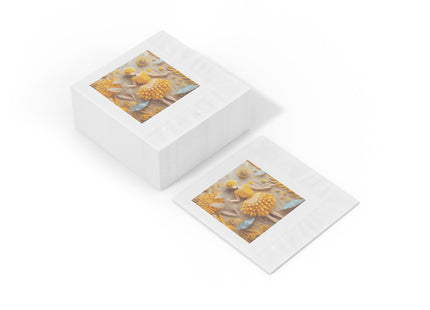 Dandelion Fairy White Coined Napkins