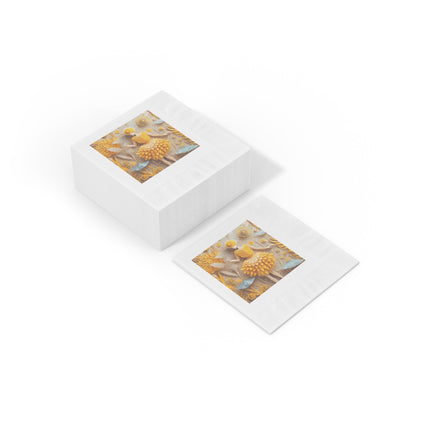 Dandelion Fairy White Coined Napkins