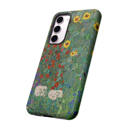 Farm Garden with Sunflowers by Gustav Klimt Phone Cases