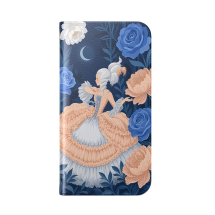 🌙🌸 The Lady Of The Moonlit Flowers Flip Case – Art Deco Floral Reverie