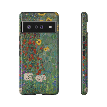 Farm Garden with Sunflowers by Gustav Klimt Phone Cases