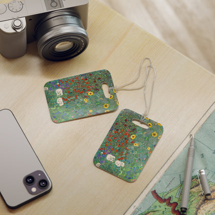 Farm Garden with Sunflowers by Gustav Klimt Luggage Tags