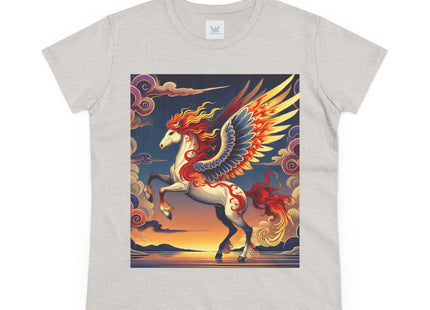 Flame-Winged Horse at Sunset Women's Midweight Cotton Tee