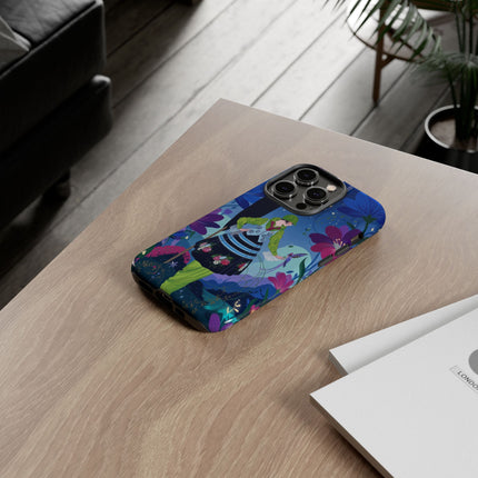 🌸🐦 The Lady Of The Midnight Bird Garden Phone Case – Art Deco Floral Fantasy