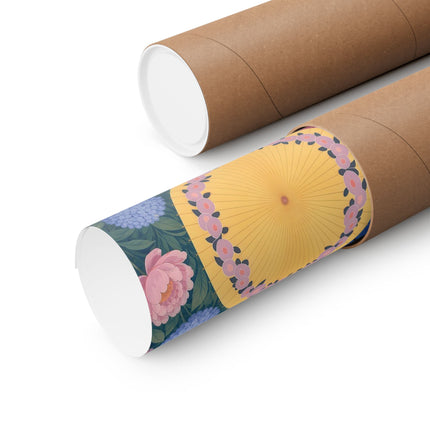 🌸☂️ The Lady Of The Flower Garden Parasol Matte Vertical Poster – Art Deco Botanical Elegance