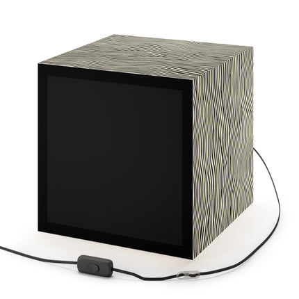 Wave Pattern on White Light Cube Lamp