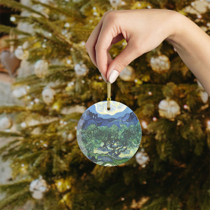 Olive Trees by Vincent Van Gogh Glass Ornament