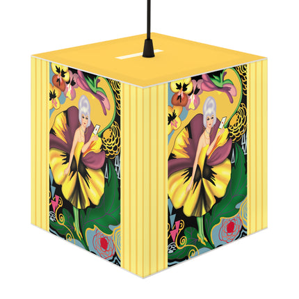 Enchanted Pansy Elegance Light Cube Lamp