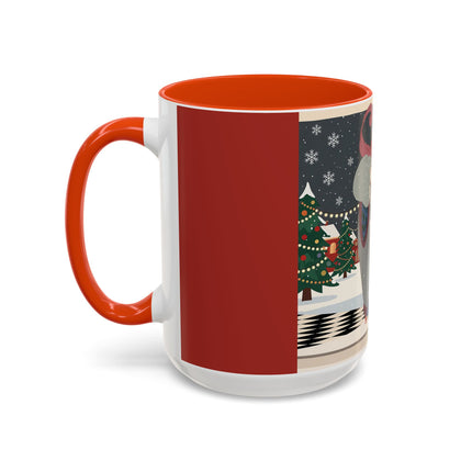❄️✨ The Winter Couture Promenade Colorful Mug – Art Deco Holiday Elegance