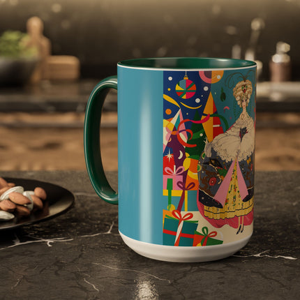 🎀✨ The Christmas Court Of Joy Colorful Mug – Art Deco Holiday Fantasy