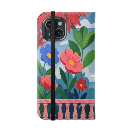 🌺🎭 The Grand Garden Courtship Flip Case – Art Deco Floral Romance