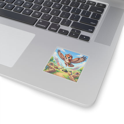 🦅✈️ The Red-Tailed Hawk in Battle Kiss-Cut Sticker – Flight, Courage & High-Flying Adventure