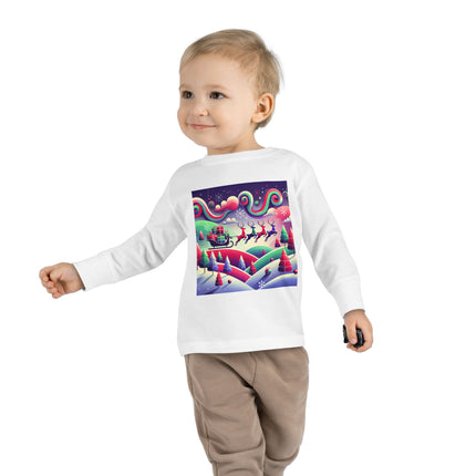 Festive Reindeer Flight Toddler Long Sleeve Tee