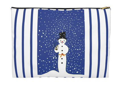 Snowman in Falling Snow Accessory Pouch