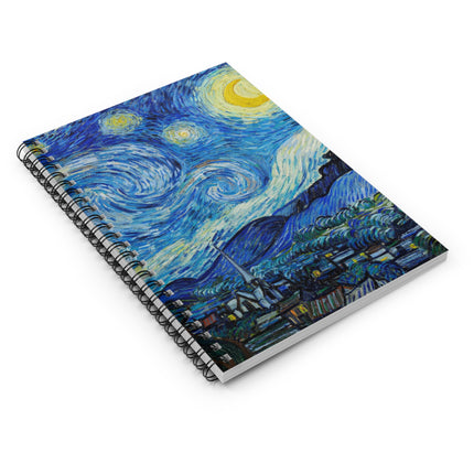 The Starry Night by Vincent Van Gogh Spiral Notebook - Ruled Line